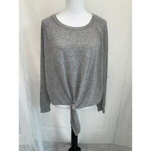 Billabong Crewneck Tie front Gray Sweater Size Medium